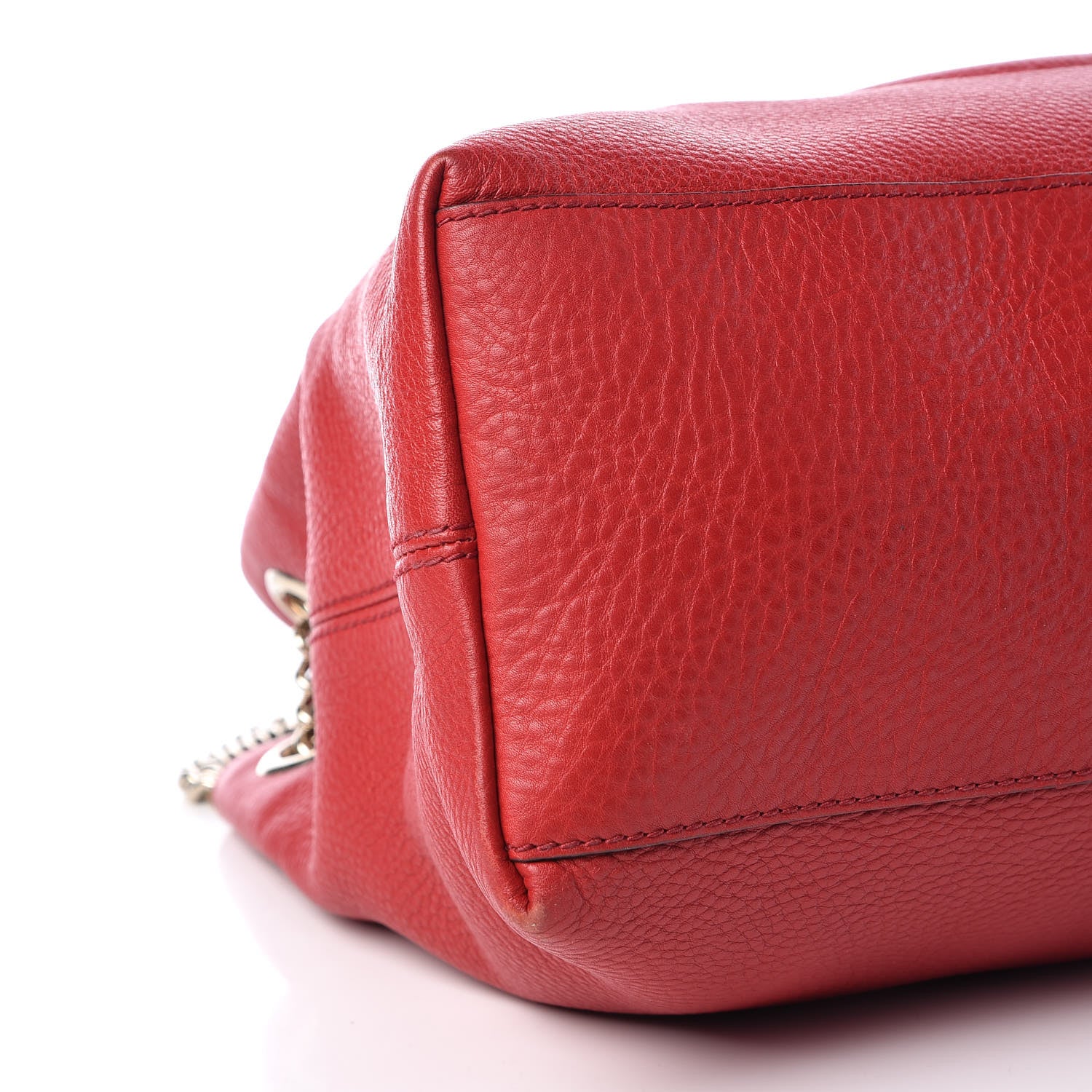 Gucci Pebbled Calfskin Medium Soho Chain Shoulder Bag Tabasco Red 5 of 9