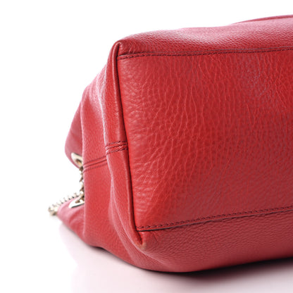 Gucci Pebbled Calfskin Medium Soho Chain Shoulder Bag Tabasco Red 5 of 9