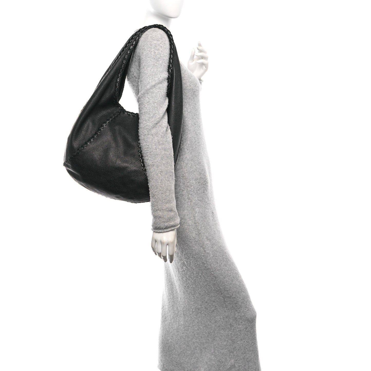 Cervo Deerskin Large Hobo Black