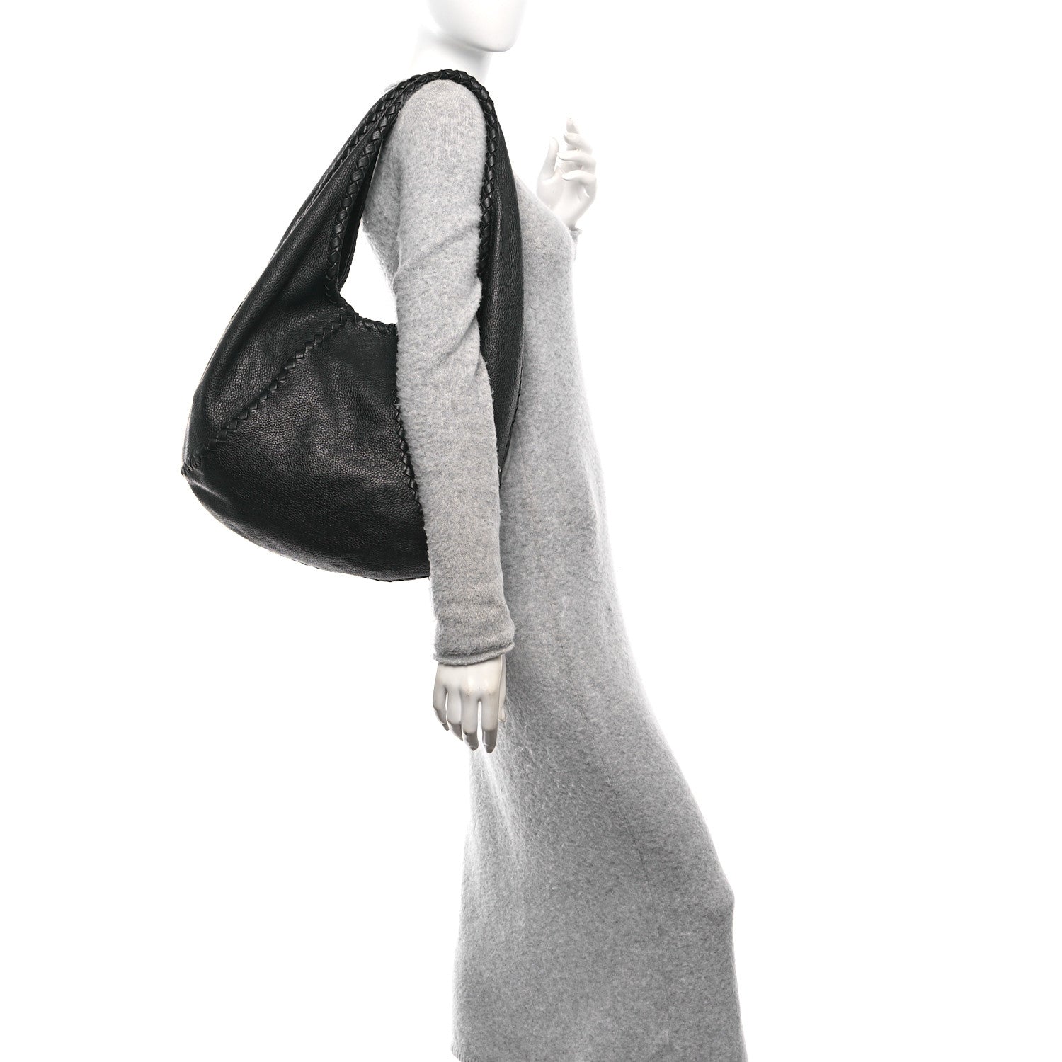 Bottega Veneta Cervo Deerskin Large Hobo Black 2 of 12