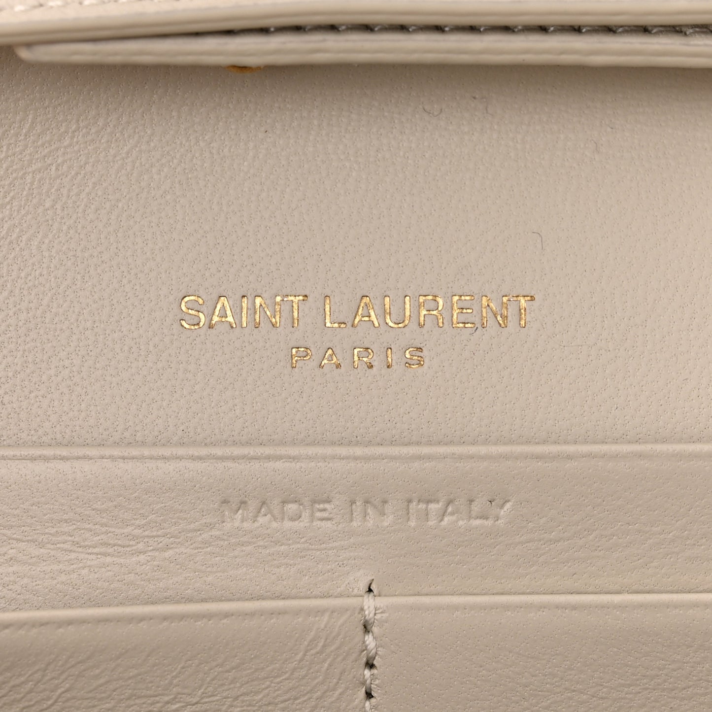 Smooth Calfskin Tri-Metal Cassandre Wallet On Chain WOC Crema Soft