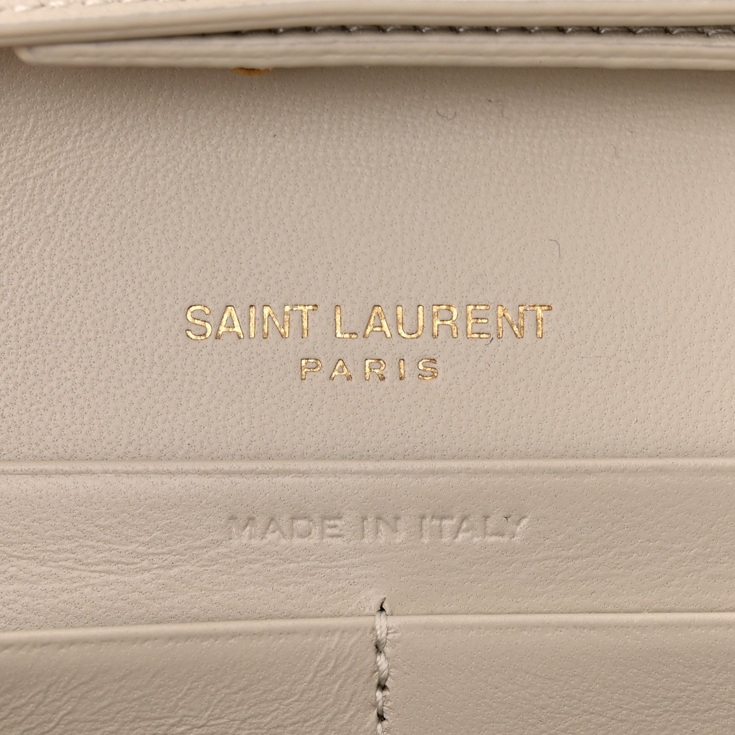 Saint Laurent Smooth Calfskin Tri-Metal Cassandre Wallet On Chain WOC Crema Soft 7 of 10