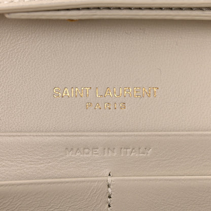 Saint Laurent Smooth Calfskin Tri-Metal Cassandre Wallet On Chain WOC Crema Soft 7 of 10