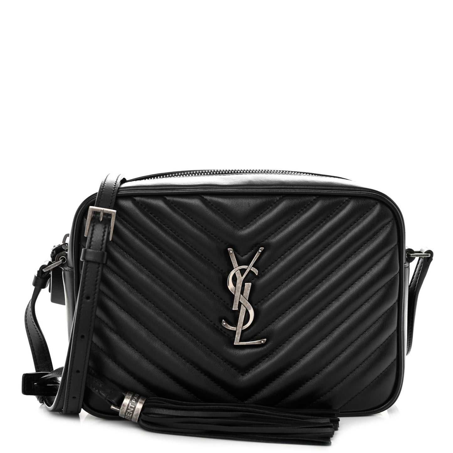 Calfskin Matelasse Monogram Lou Camera Bag Black