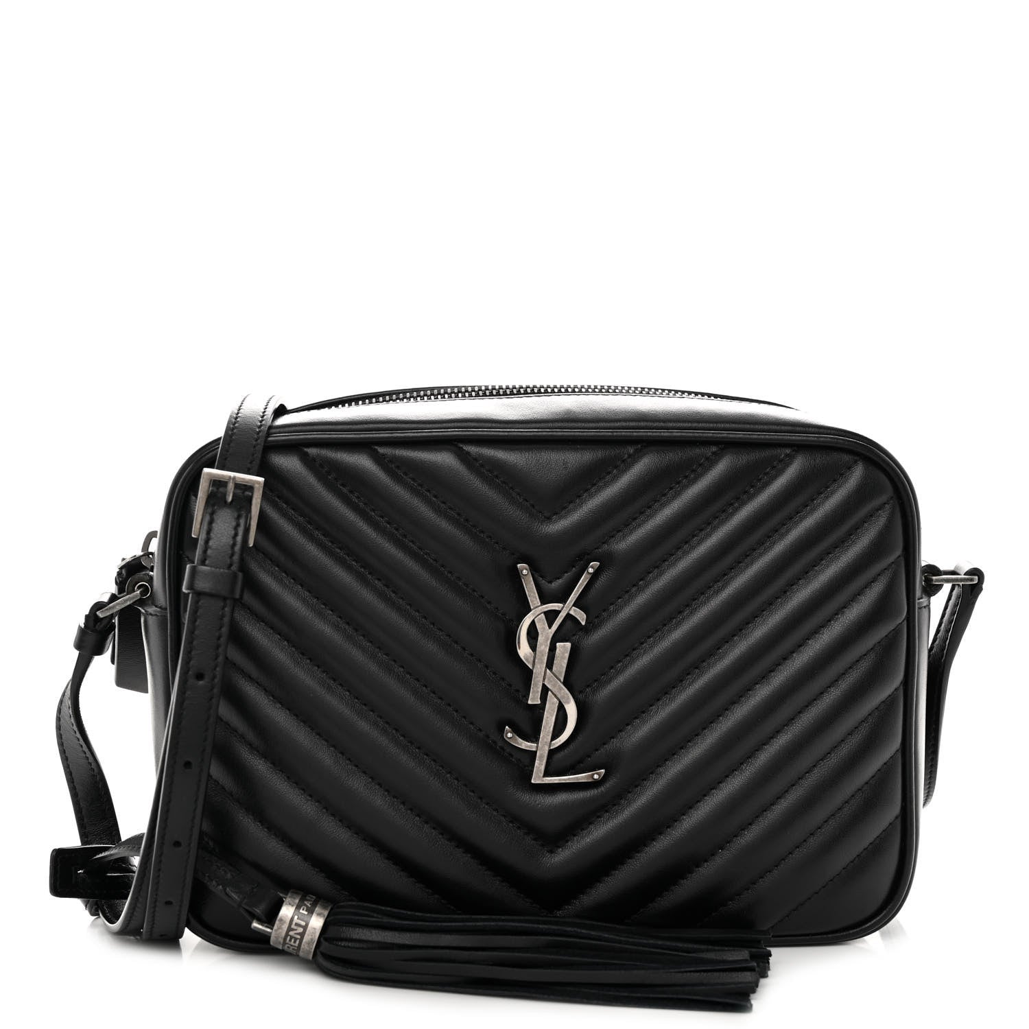 Saint Laurent Calfskin Matelasse Monogram Lou Camera Bag Black 1 of 9