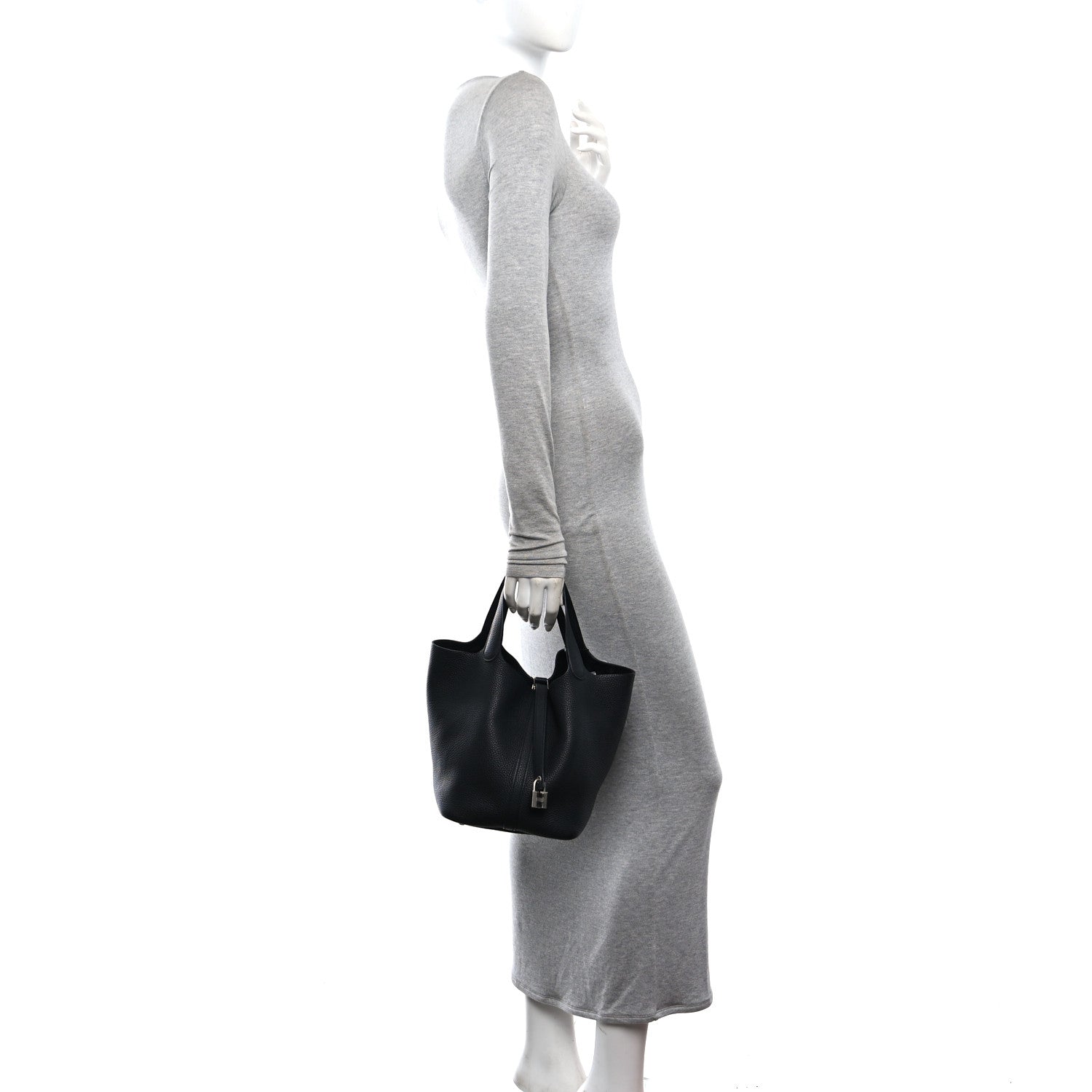 Hermes Taurillon Clemence Picotin Lock 22 MM Black 2 of 12