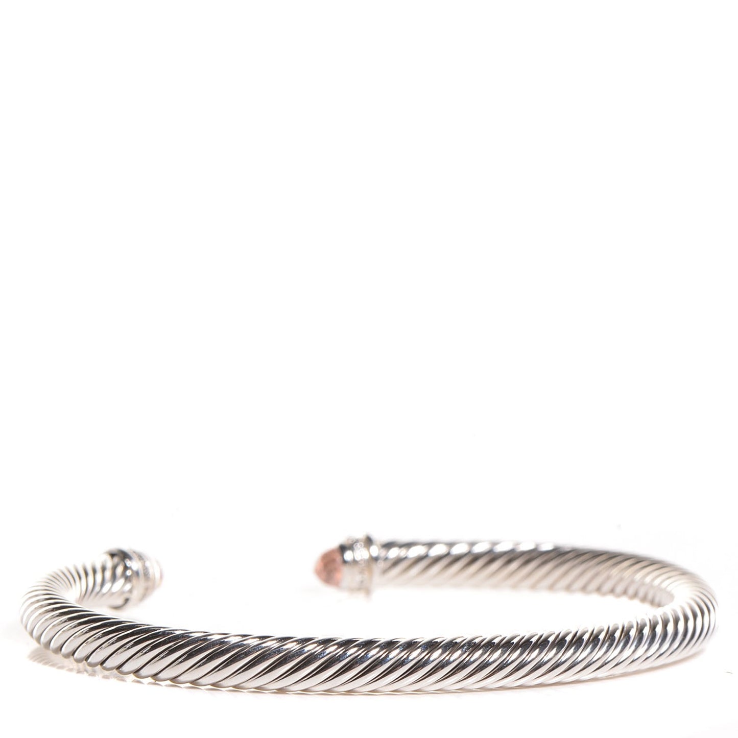 Sterling Silver Diamond Morganite 5mm Cable Classics Bracelet