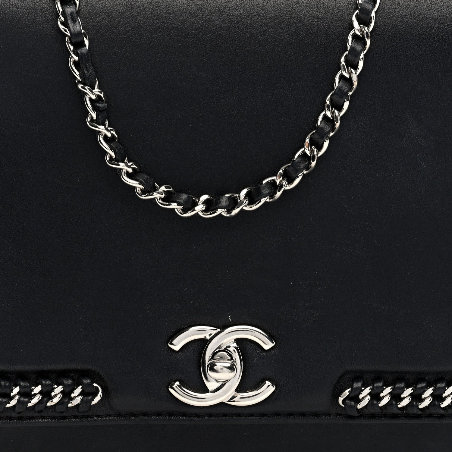 Chanel Calfskin Braided Small Chic Flap Black 8 of 10