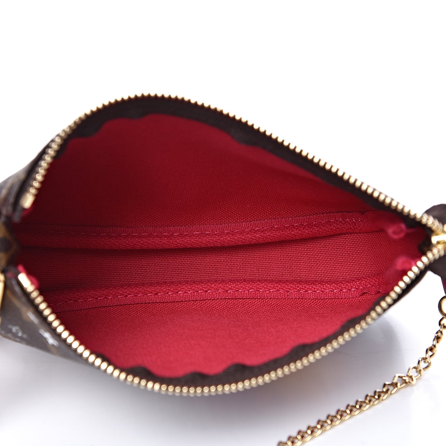 Louis Vuitton Monogram 2019 Christmas Animation Mini Courchevel Pochette Accessories Fuchsia 4 of 7