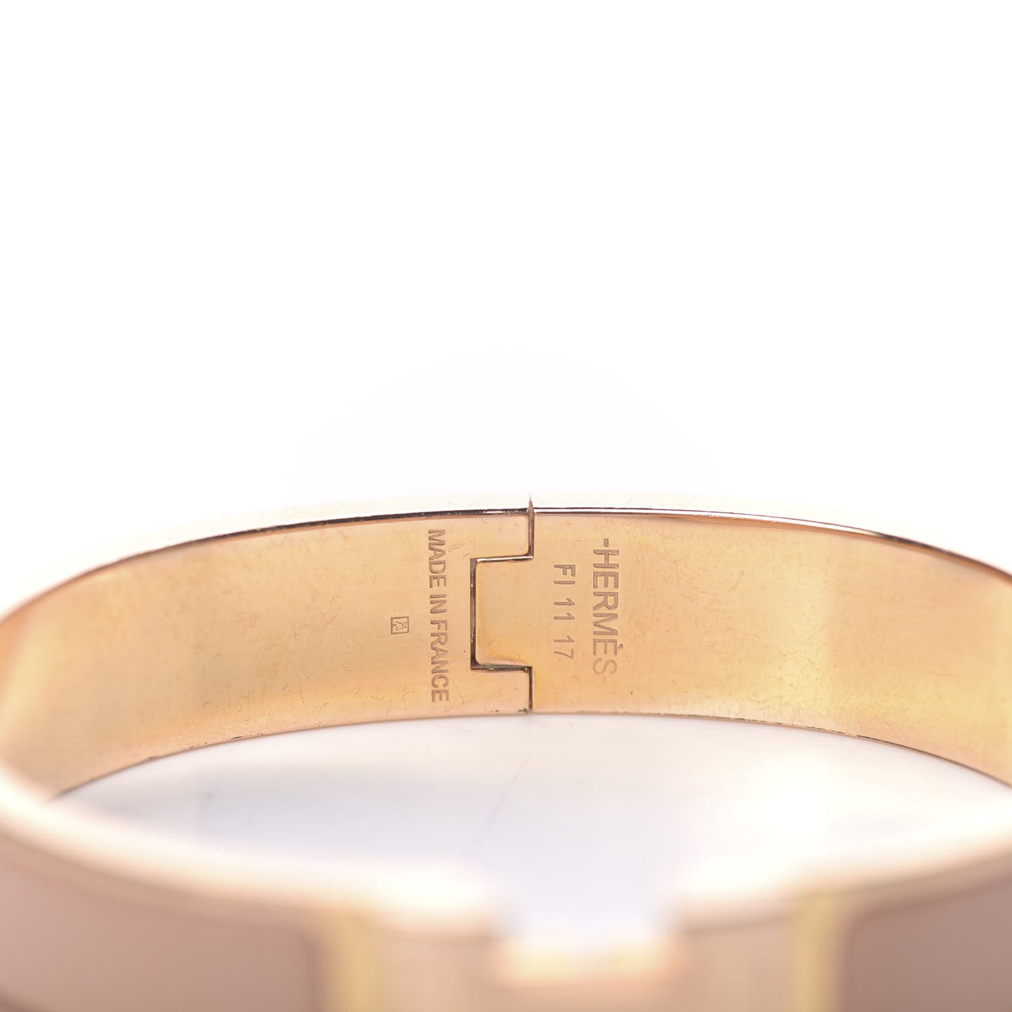 Enamel Narrow Clic Clac H Bracelet PM Beige Nacre