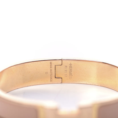Hermes Enamel Narrow Clic Clac H Bracelet PM Beige Nacre 4 of 5