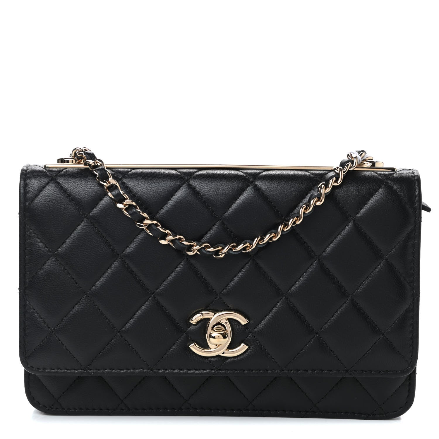 Chanel Lambskin Quilted Trendy CC Wallet On Chain WOC Black 1 of 11