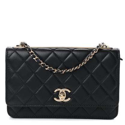 Chanel Lambskin Quilted Trendy CC Wallet On Chain WOC Black 1 of 11