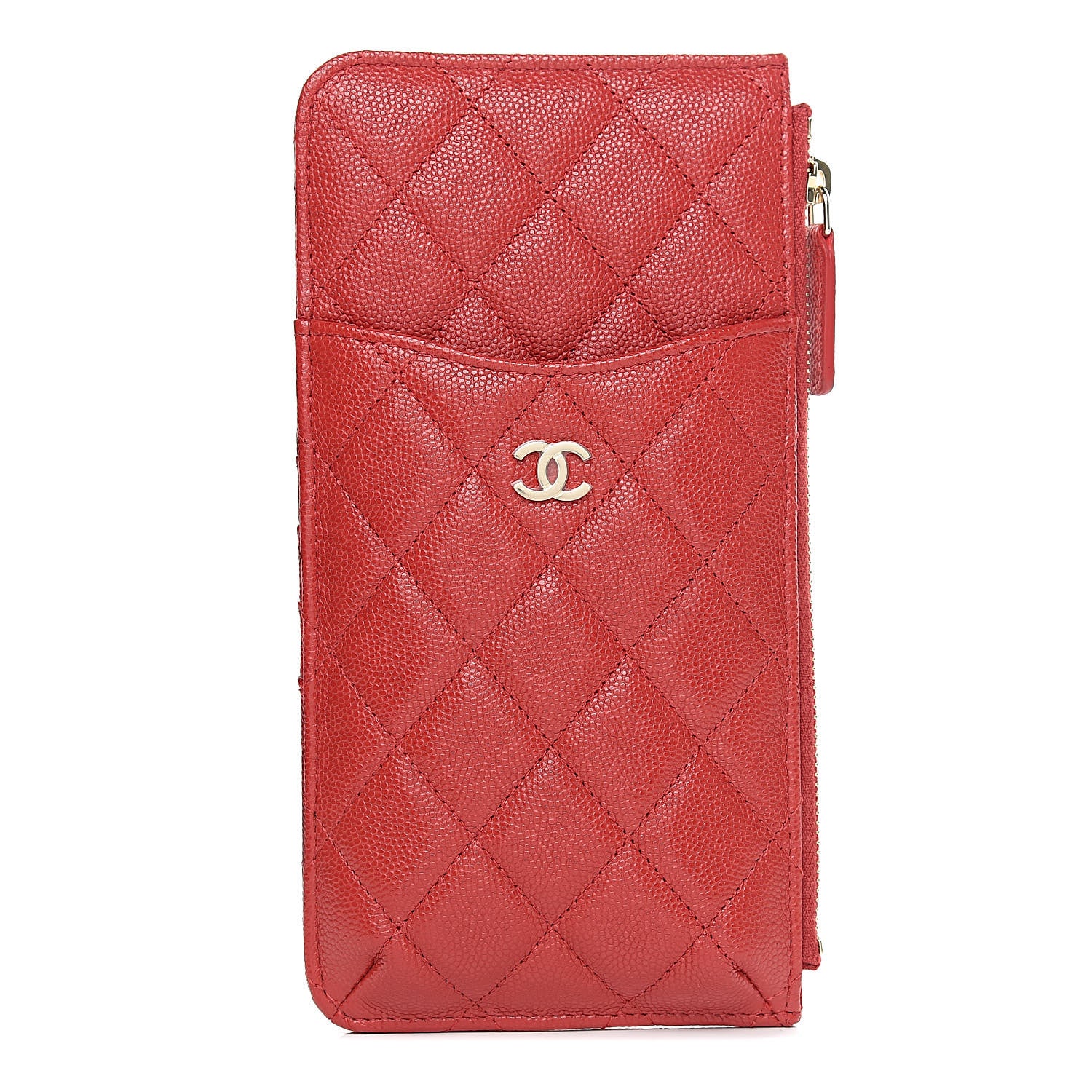 Chanel Caviar Quilted Classic iPhone Pouch Red 1 of 8