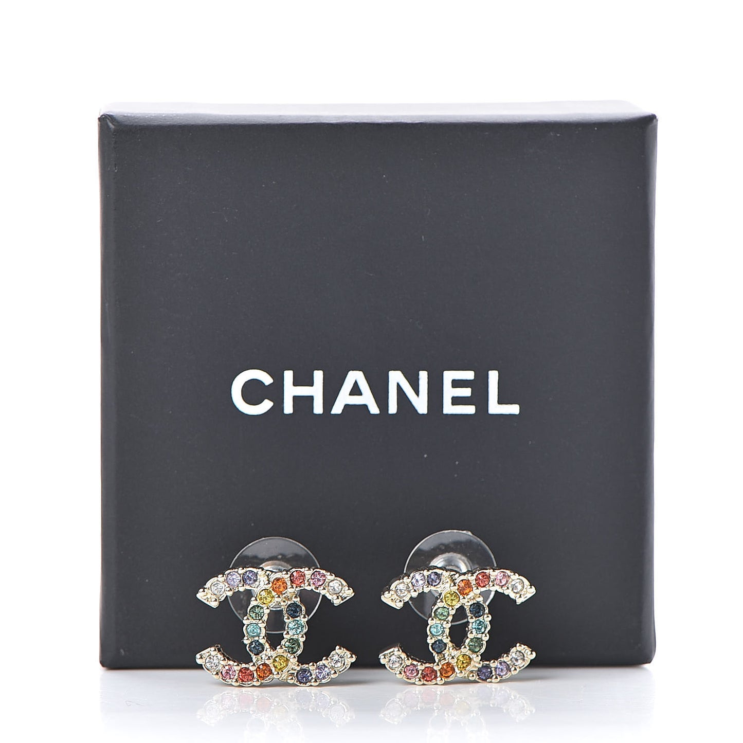 Crystal Over The Rainbow CC Earrings Gold Multicolor