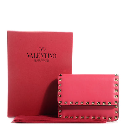 Valentino Garavani Vitello Rockstud Chain Flap Crossbody Bag Deep Rose 9 of 9