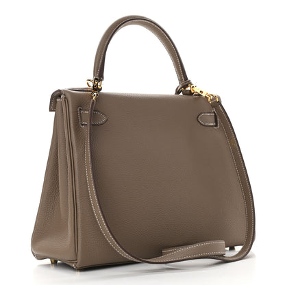 Hermes Togo Kelly Retourne 28 Etoupe 3 of 10