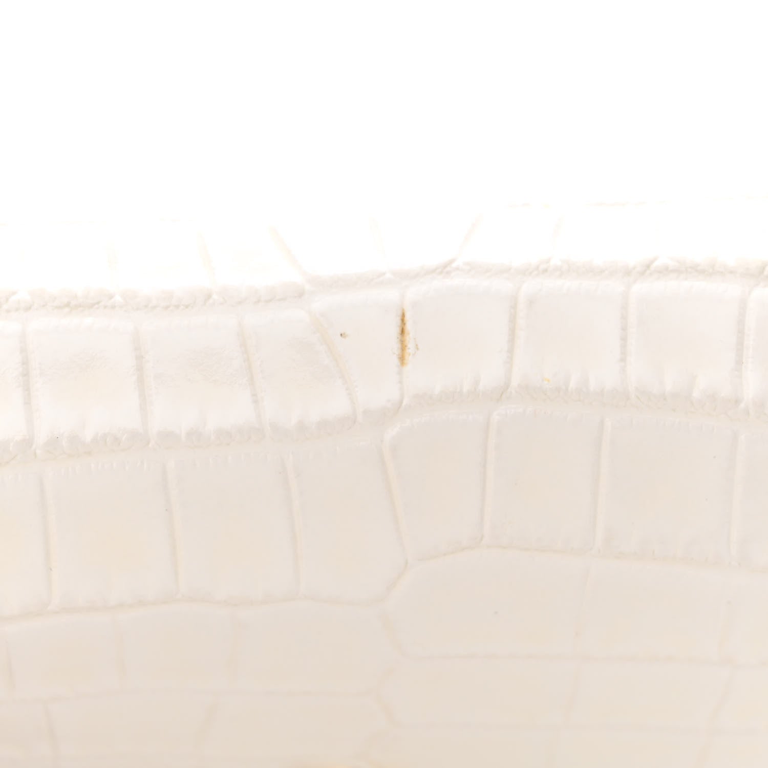 Alexander McQueen Calfskin Crocodile Embossed Skull Mini Crossbody Bag White 11 of 14