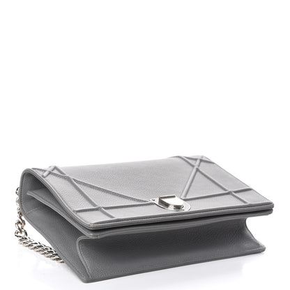 Christian Dior Grained Calfskin Medium Diorama Flap Bag Gris 4 of 9