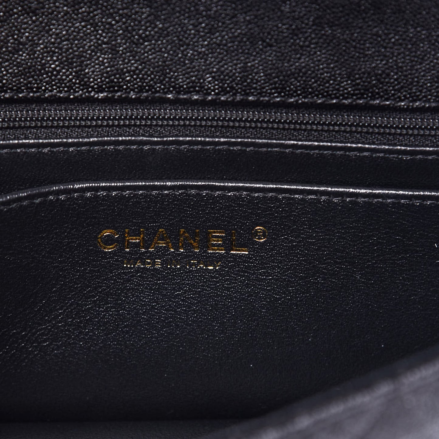 Caviar Quilted Mini Top Handle Rectangular Flap Black