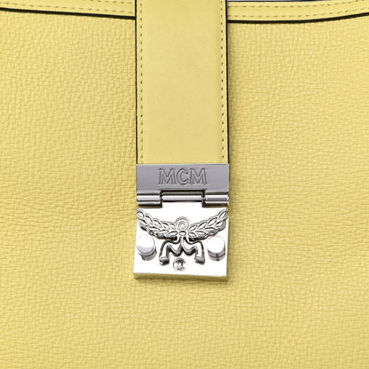 MCM Grained Calfskin Crossbody Hobo Yellow 9 of 9