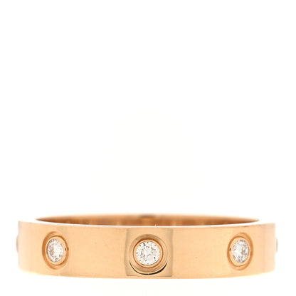 Cartier 18K Yellow Gold 8 Diamond 4mm LOVE Wedding Band Ring 54 7 3 of 4