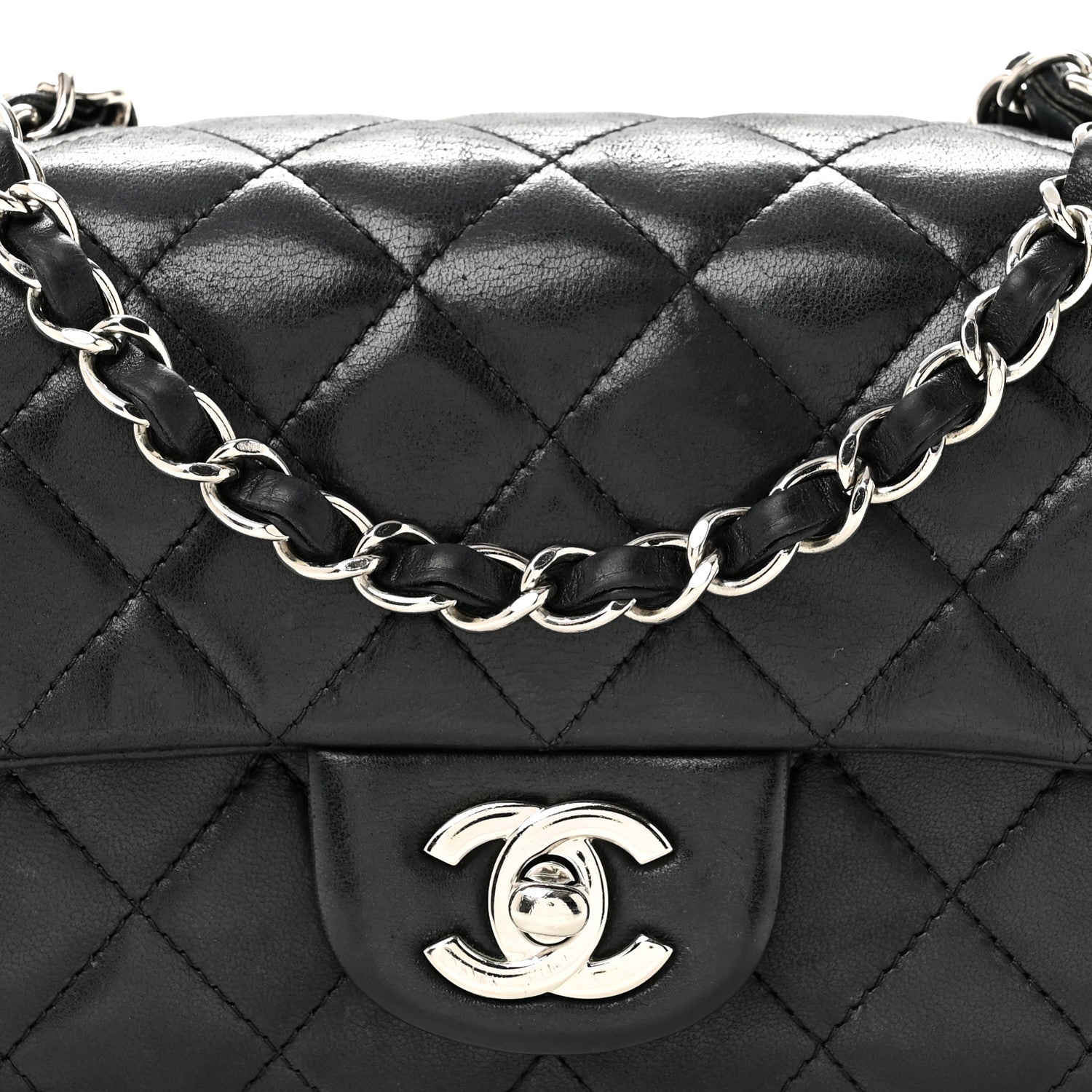 Chanel Lambskin Quilted Mini Rectangular Flap Black 8 of 15