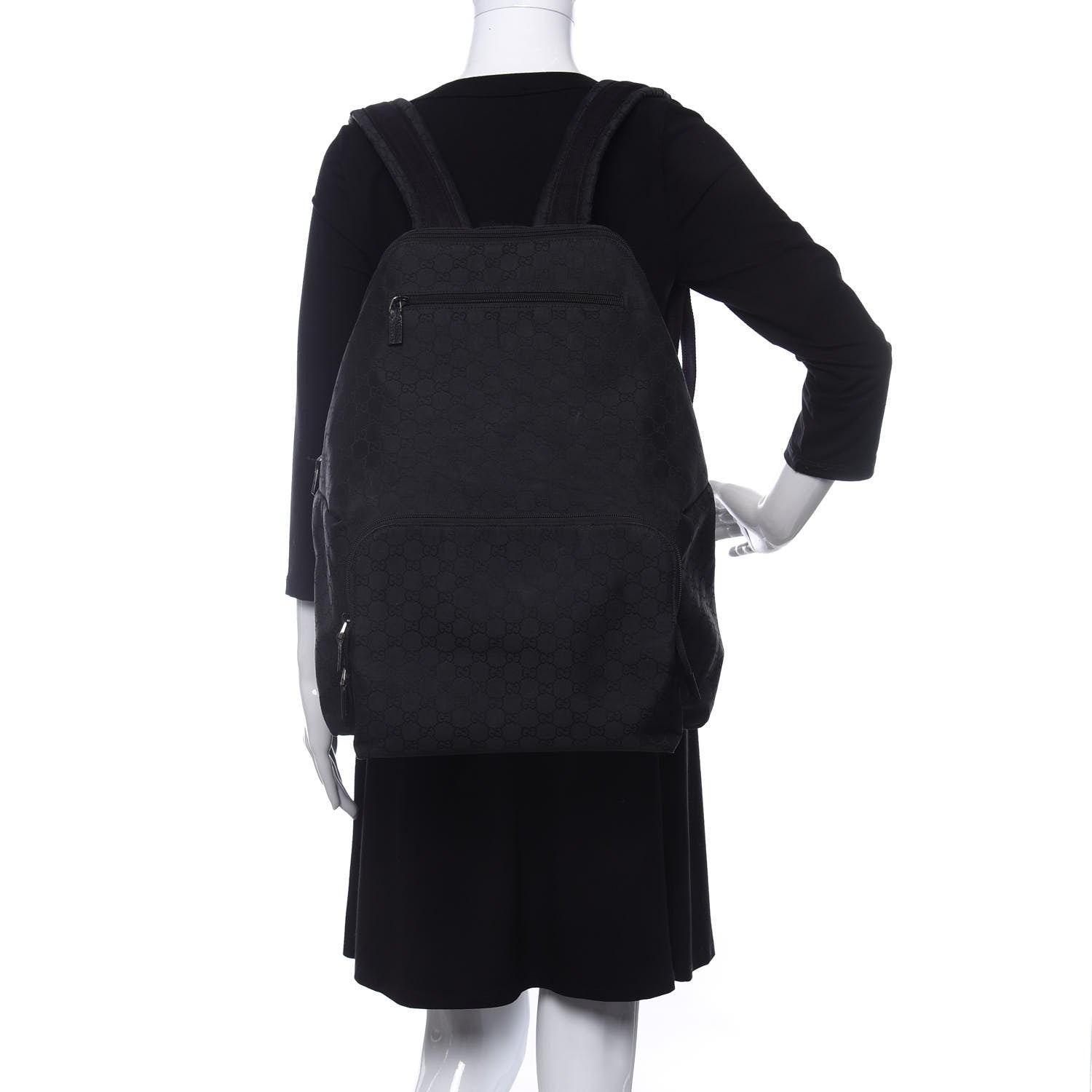 Gucci Nylon Monogram Medium Backpack Black 2 of 10