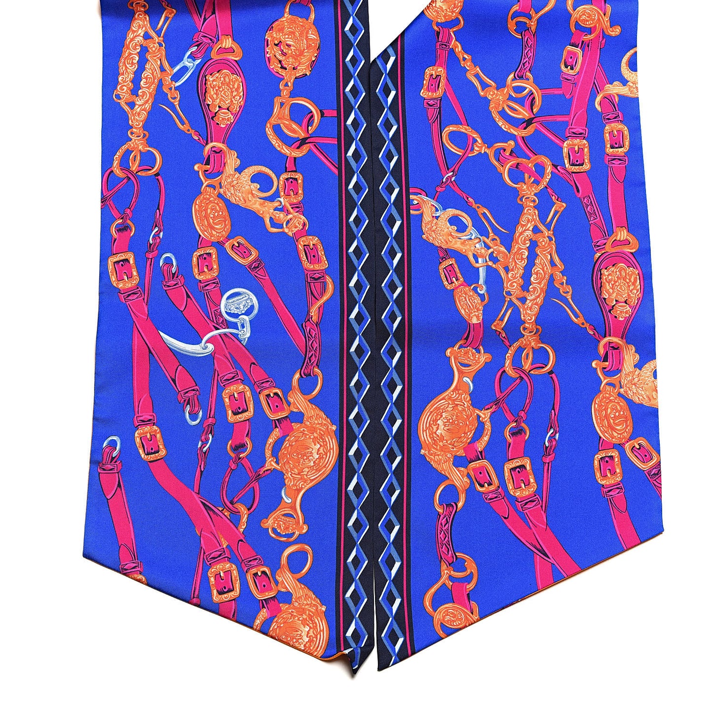 Silk Brides De Gala Maxi Twilly Orange Bleu Electrique Fuchsia