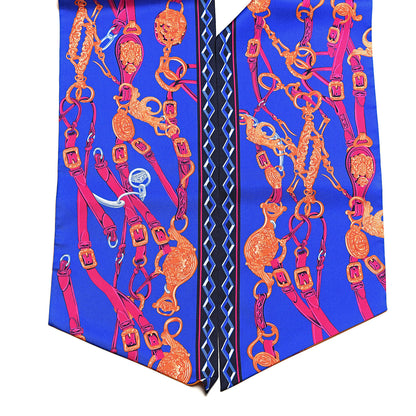 Hermes Silk Brides De Gala Maxi Twilly Orange Bleu Electrique Fuchsia 3 of 5
