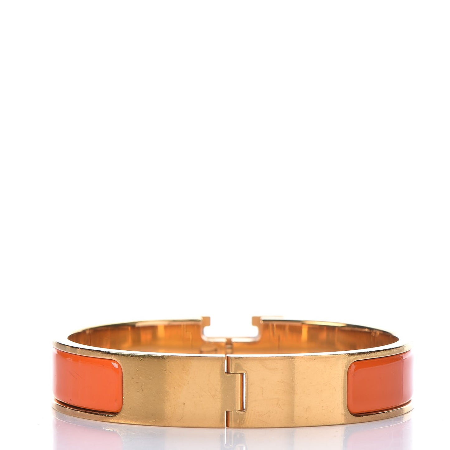 Enamel Narrow Clic Clac H Bracelet PM Orange