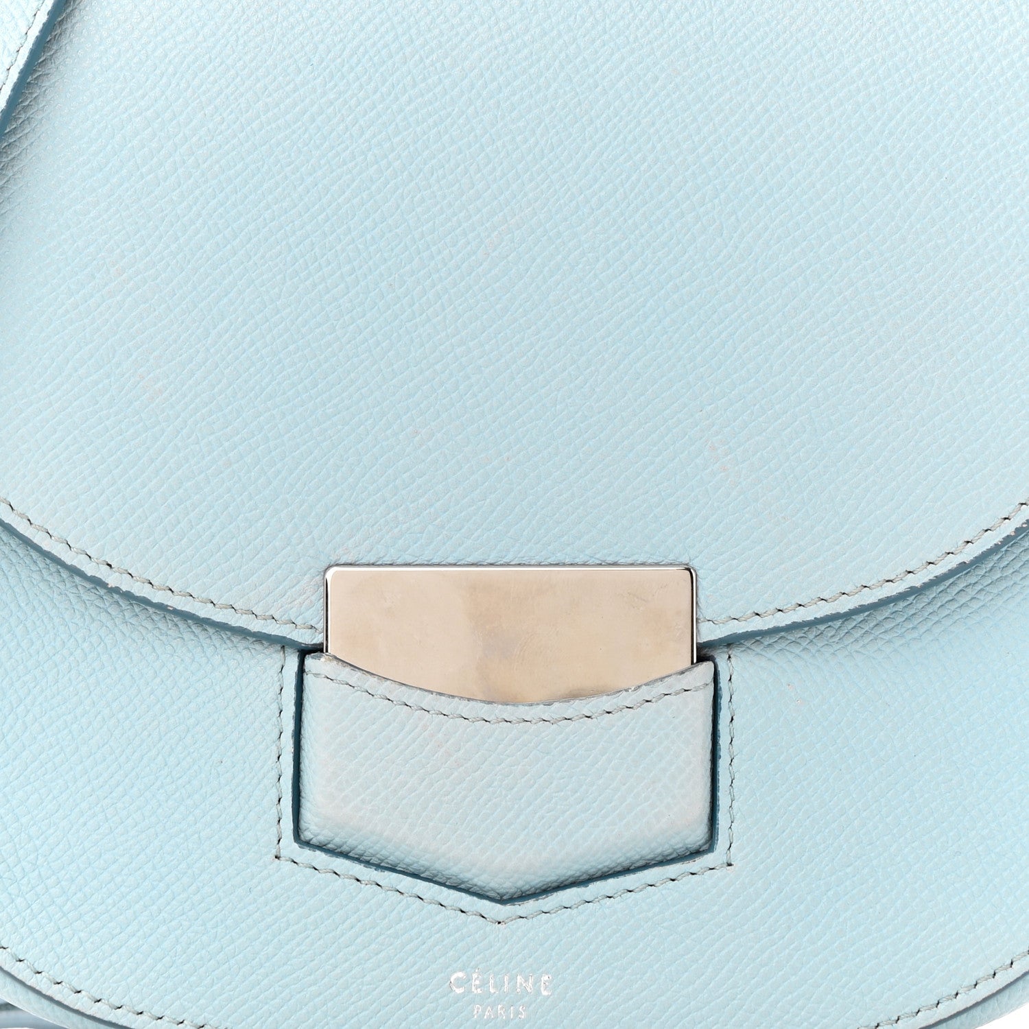 Celine Grained Calfskin Small Trotteur Pale Blue 8 of 11