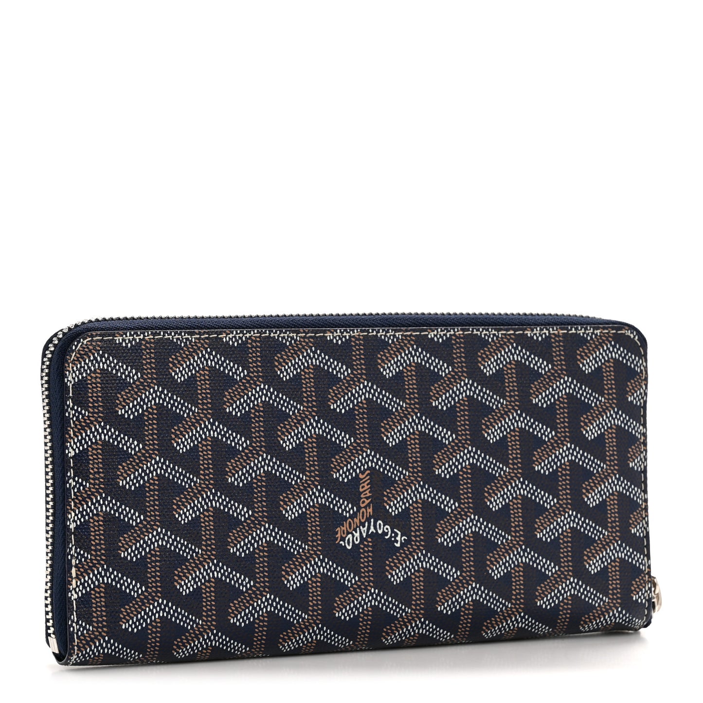 Goyardine Matignon Zip Around GM Wallet Navy