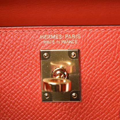 Hermes Epsom Mini Kelly Sellier 20 Capucine 5 of 7