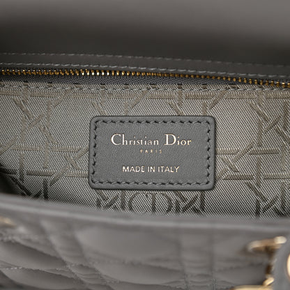 Christian Dior Lambskin Cannage Small My ABCDior Lady Dior Grey 6 of 9