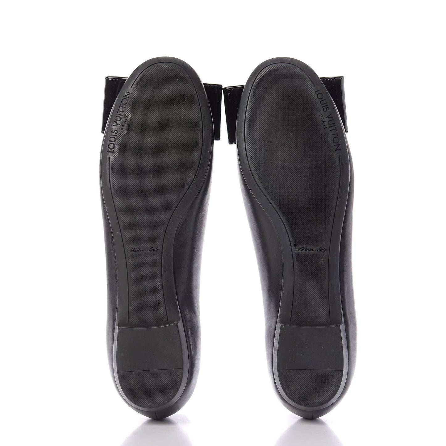 Calfskin Patent Bow Uniformes Ballet Flats 37 Black