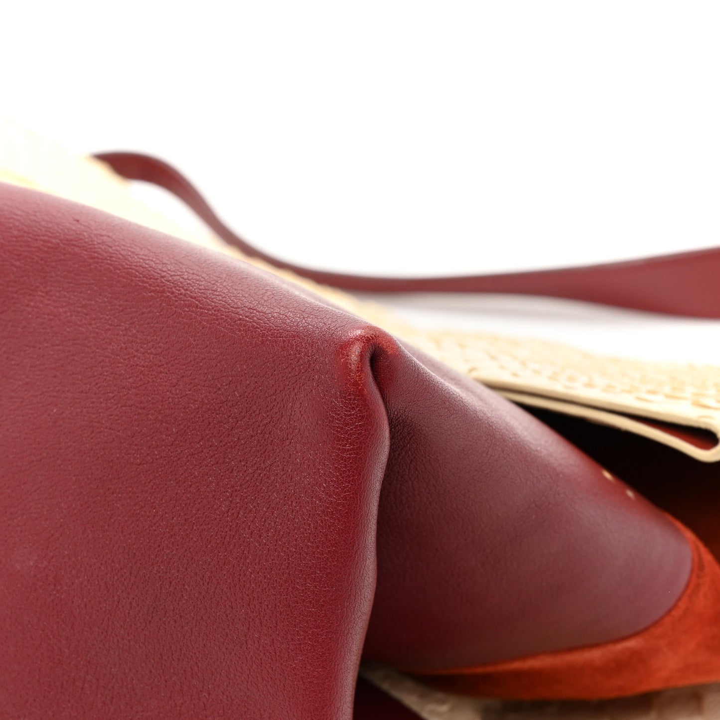 Python Calfskin All Soft Shoulder Bag Burgundy