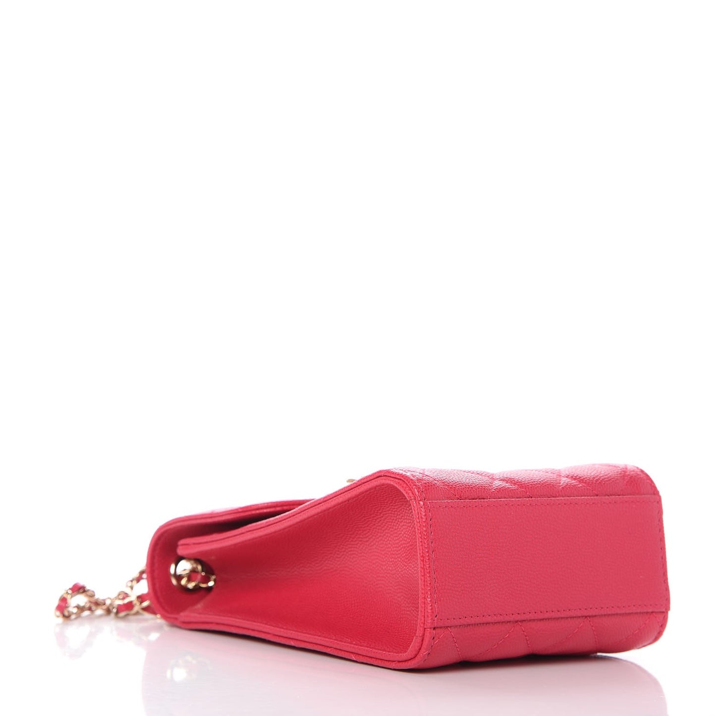 Caviar Quilted Golden Class Phone Holder Fuchsia