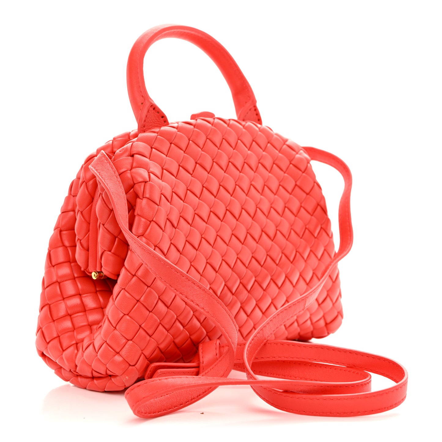 Nappa Intreccio Mini Padded Handle Bag Sunburst