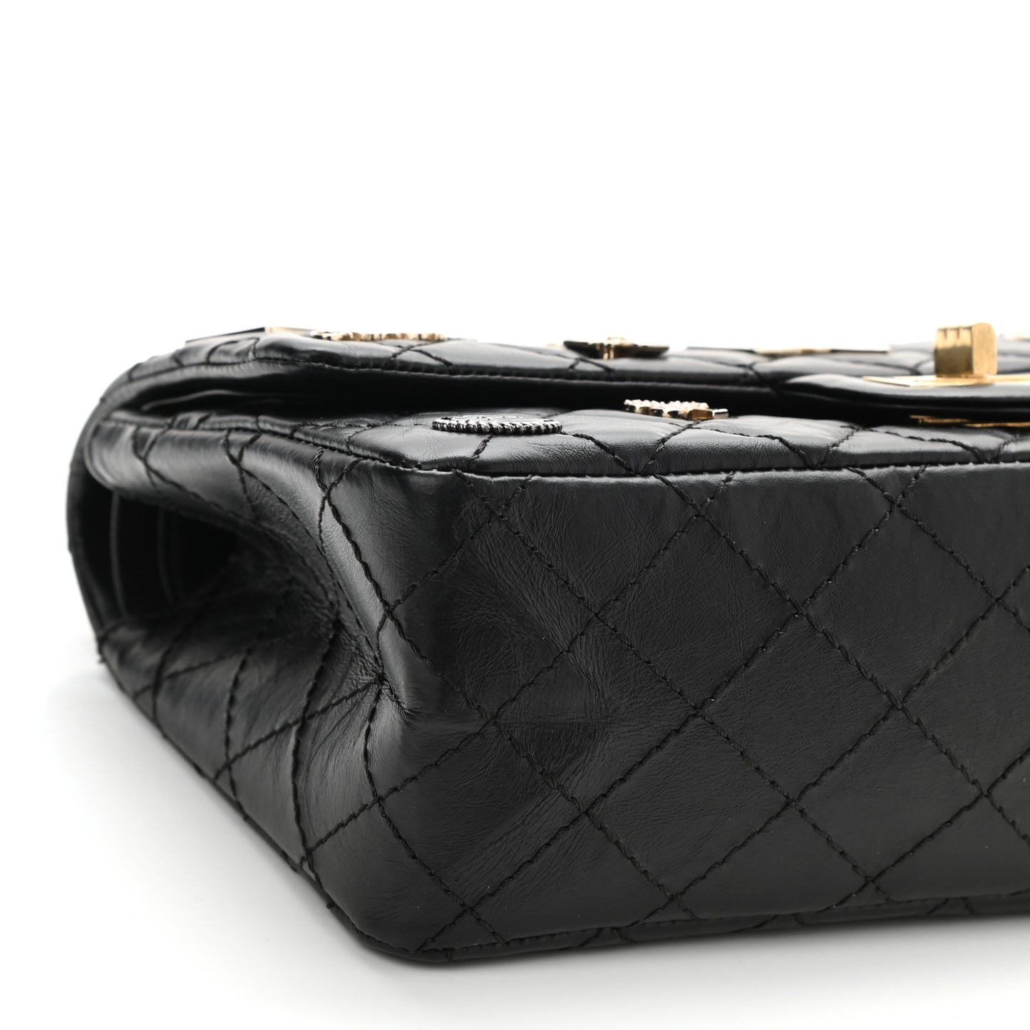 Aged Calfskin Lucky Charms 2.55 Reissue 225 Flap Black