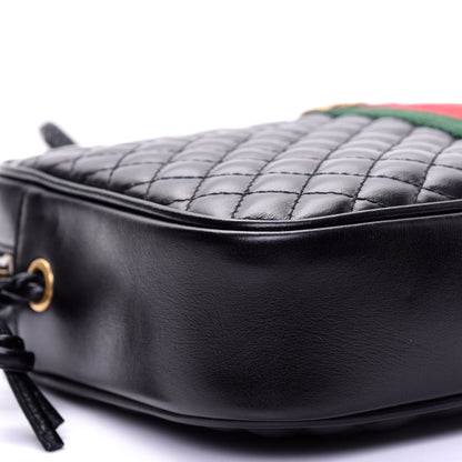 Gucci Calfskin Web Trapuntata Small GG Shoulder Bag Black 6 of 12