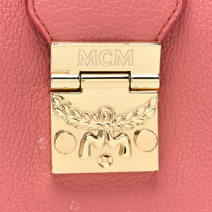 MCM Calfskin Studded Shoulder Bag Pink 8 of 12