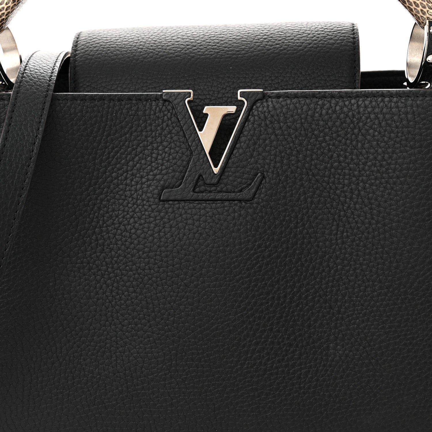 Louis Vuitton Taurillon Snakeskin Capucines PM Black 7 of 9