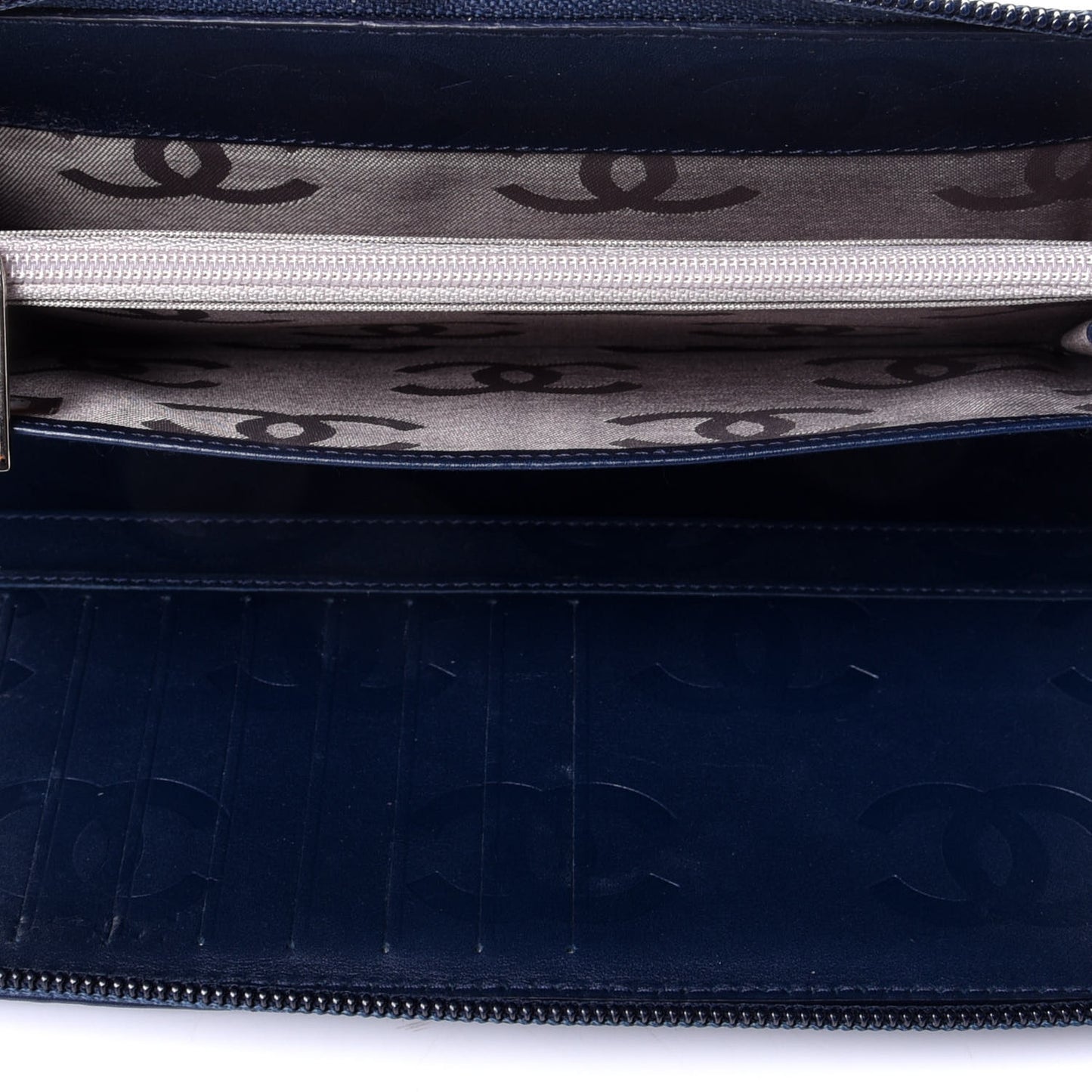Calfskin Cambon Zip Around Organizer Wallet Navy