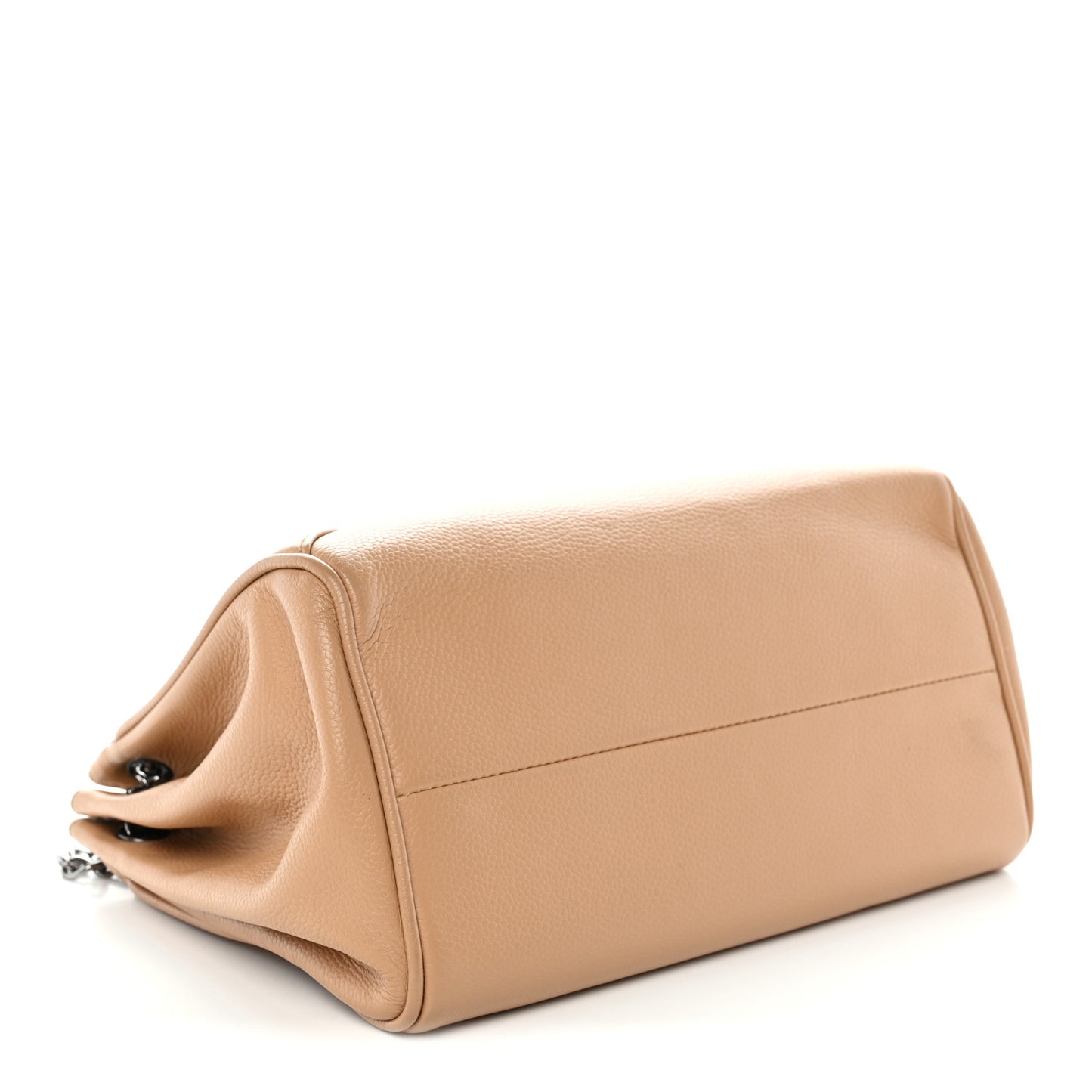 Caviar Quilted Mini Accordion Flap Beige