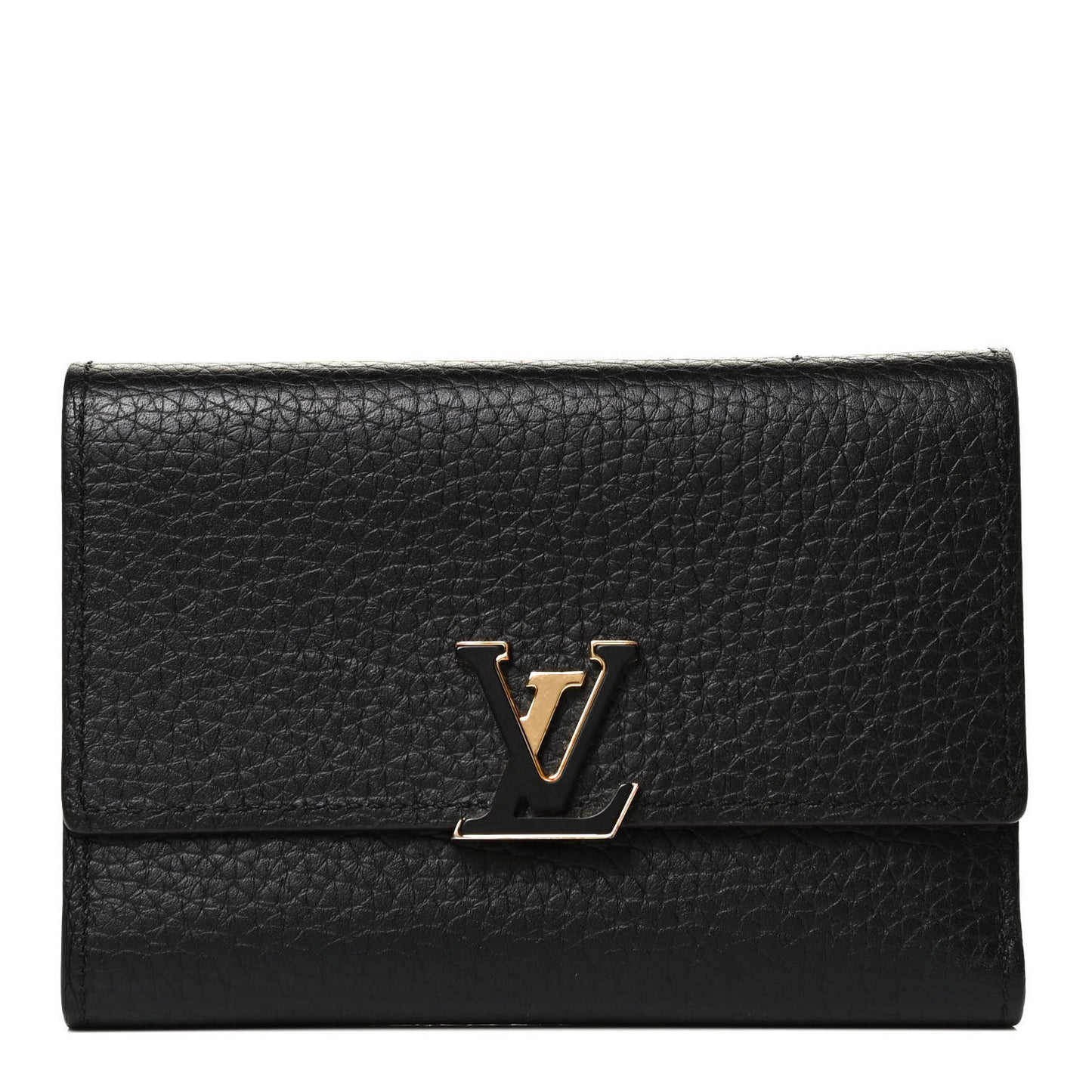 Taurillon Capucines Compact Wallet Black