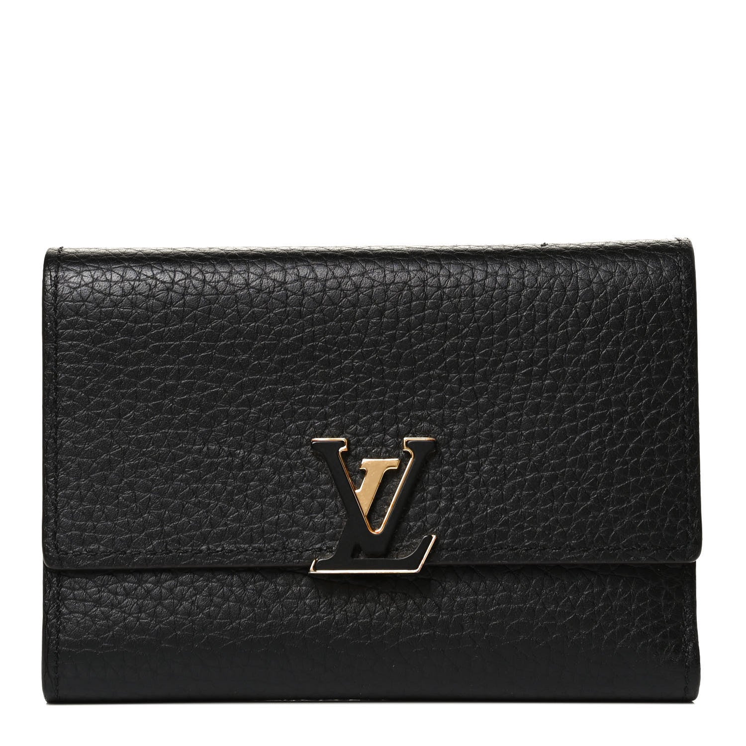 Louis Vuitton Taurillon Capucines Compact Wallet Black 1 of 11