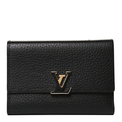 Louis Vuitton Taurillon Capucines Compact Wallet Black 1 of 11