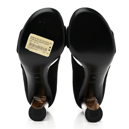 Hermes Velvet Goatskin Muse 80 Sandals 36.5 Black 5 of 8