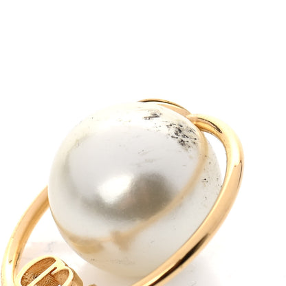 Christian Dior Pearl Tribales Dangle Chain Earrings Gold 6 of 6